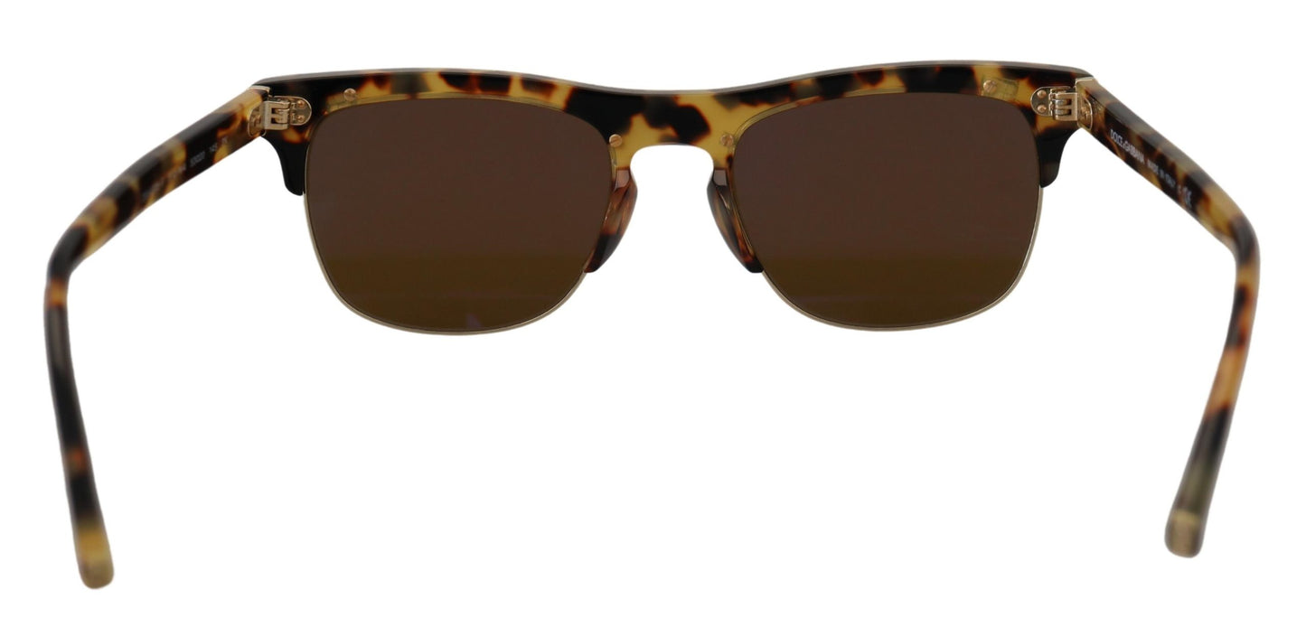 Lunettes de soleil Dolce &amp; Gabbana en acétate marron doré Havane DG430A