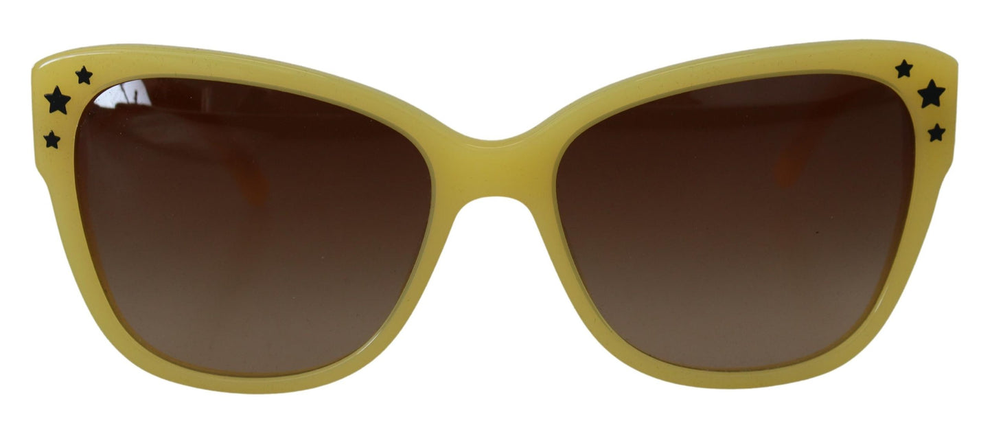 Dolce &amp; Gabbana DG4124 Sonnenbrille mit gelbem Acetatrahmen und Sternenverzierung