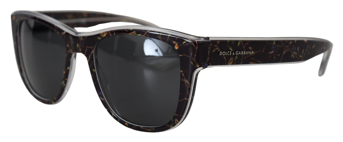 Lunettes de soleil Dolce &amp; Gabbana Black Bird Square Full Rim en acétate DG4284