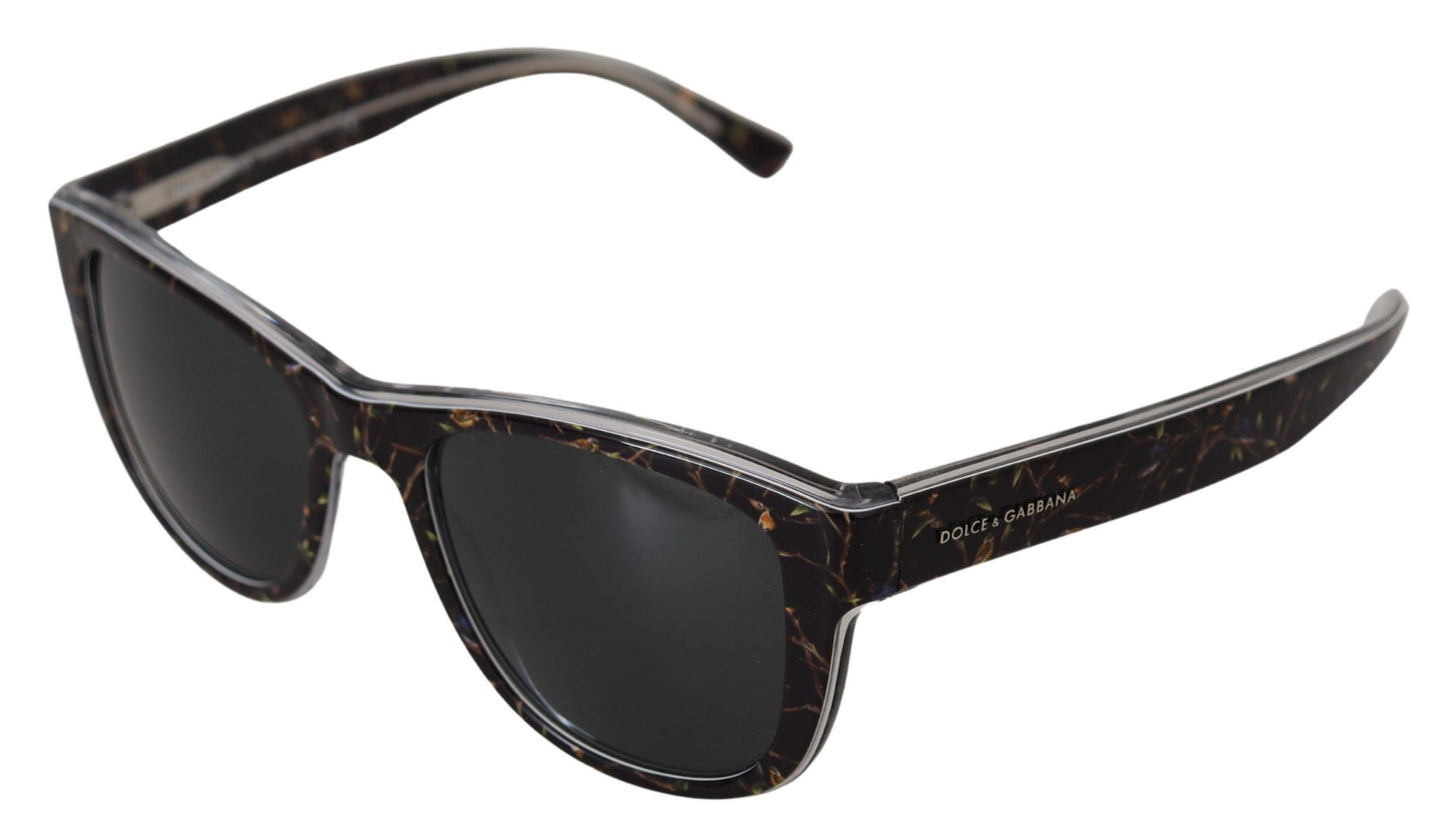 Lunettes de soleil Dolce &amp; Gabbana Black Bird Square Full Rim en acétate DG4284