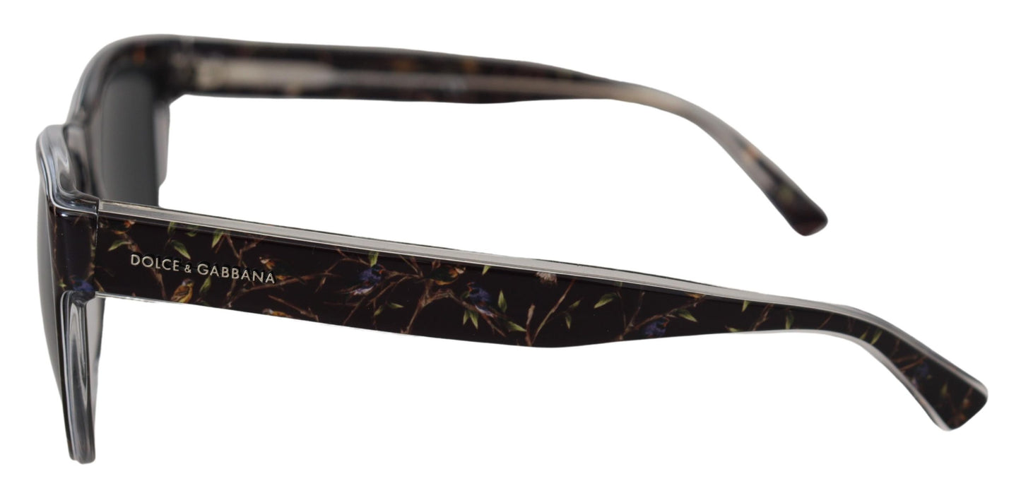 Lunettes de soleil Dolce &amp; Gabbana Black Bird Square Full Rim en acétate DG4284