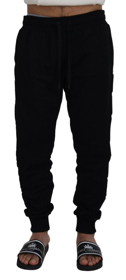 Dolce &amp; Gabbana Pantalon de jogging en coton noir pour homme