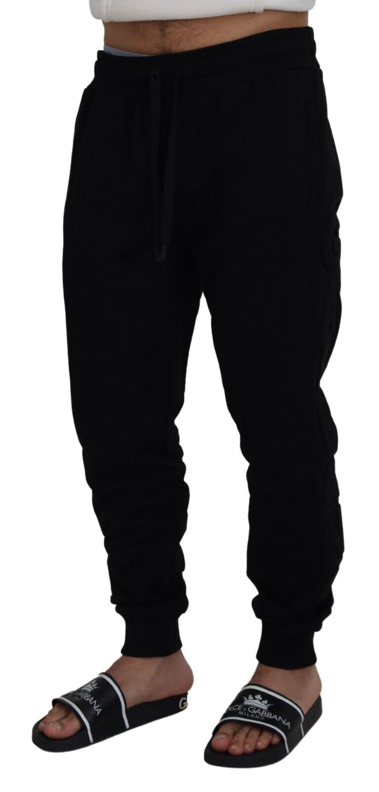 Dolce &amp; Gabbana Pantalon de jogging en coton noir pour homme