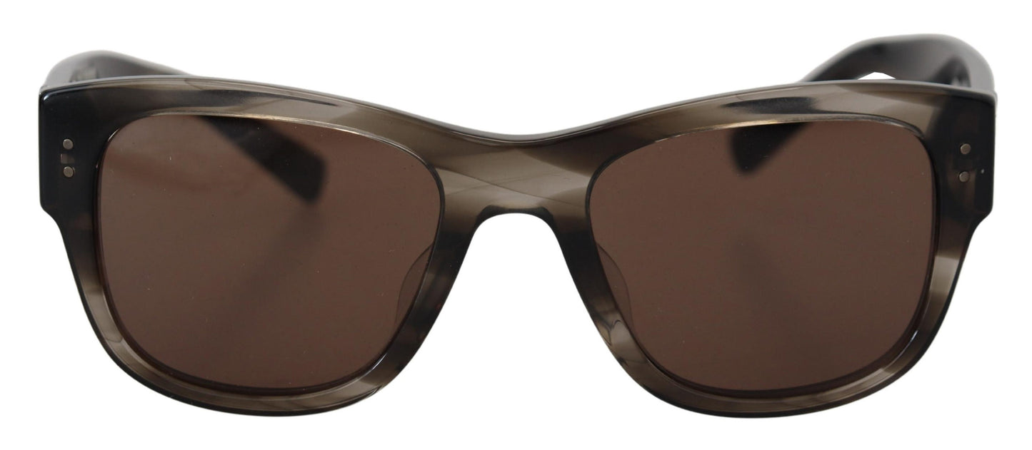 Lunettes de soleil carrées en acétate marron Dolce &amp; Gabbana DG338F