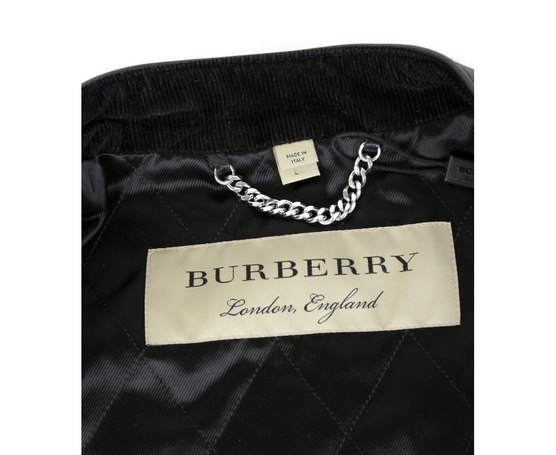 Burberry BurberryVeste motard matelassée en cuir noir Diamond homme