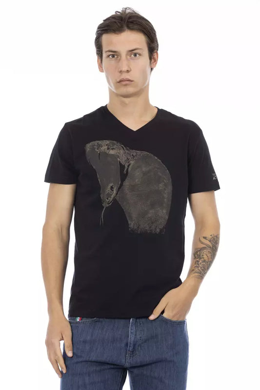 Trussardi T-shirt en coton noir Action