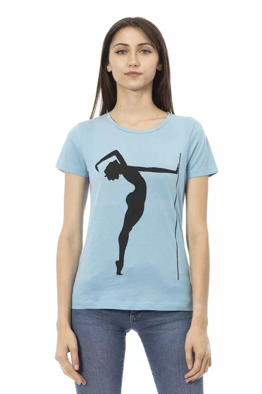 Trussardi Action Hellblaue Baumwoll-Tops und -T-Shirts