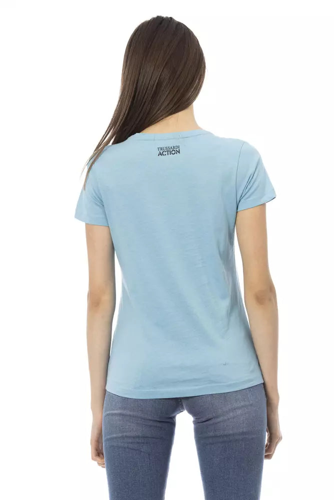 Trussardi Action Hauts et t-shirts en coton bleu clair