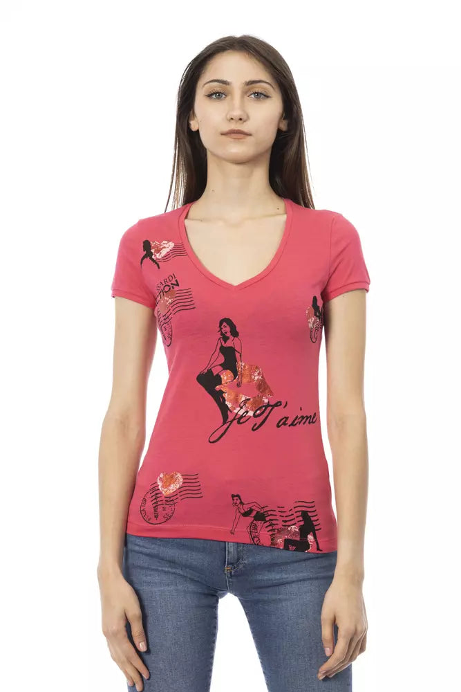 Trussardi Action Rosa Baumwoll-Tops und T-Shirt