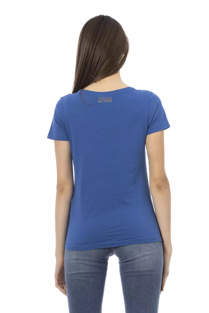 Trussardi Action Blaues Baumwolltop und T-Shirt