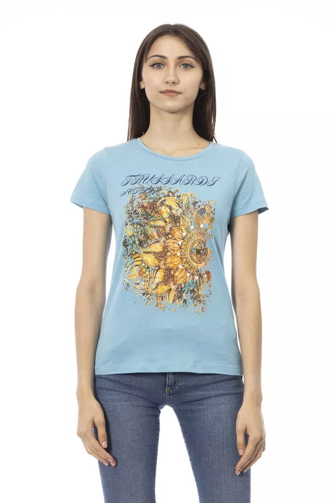 Trussardi Action Hauts et t-shirts en coton bleu clair