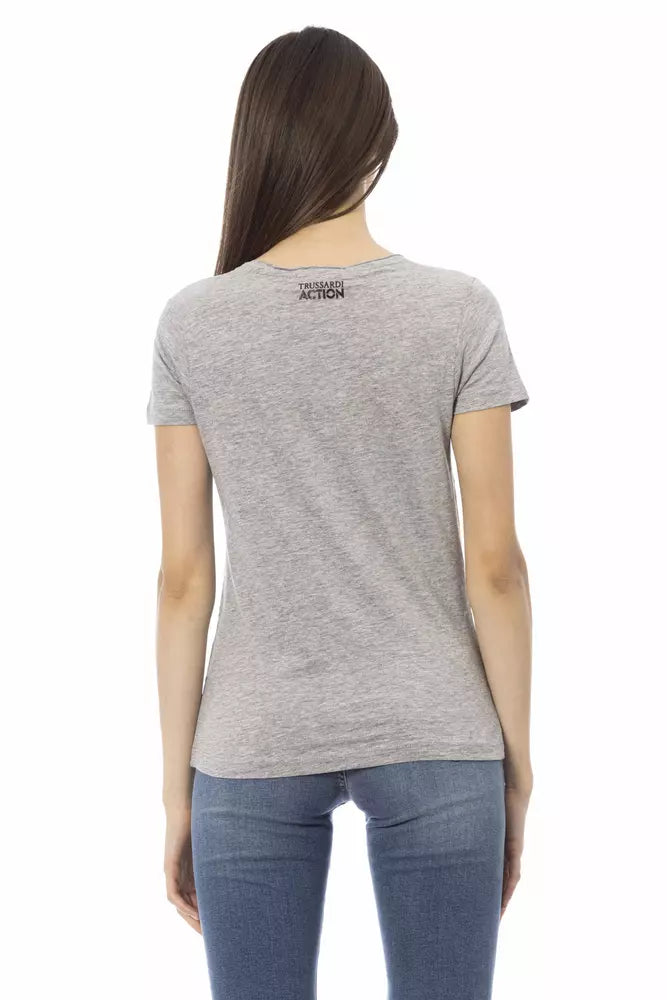 Trussardi Action Graues Baumwolltop und T-Shirt