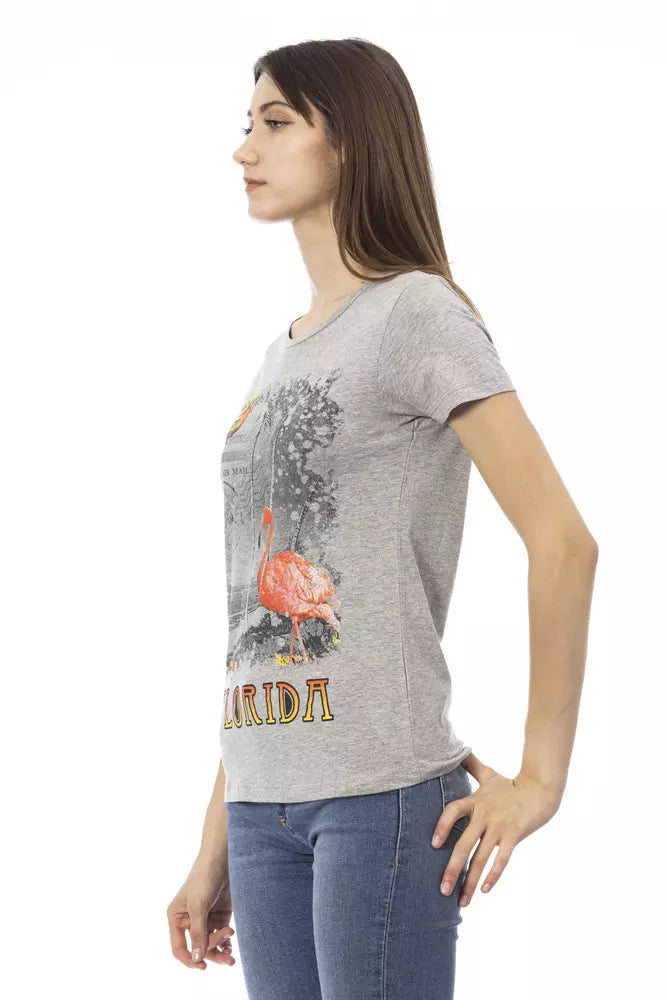 Trussardi Action Gris Coton Tops &amp; T-Shirt