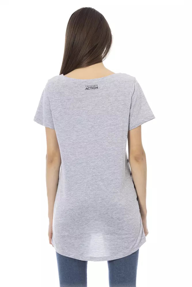 Trussardi Action Graues Baumwolltop und T-Shirt