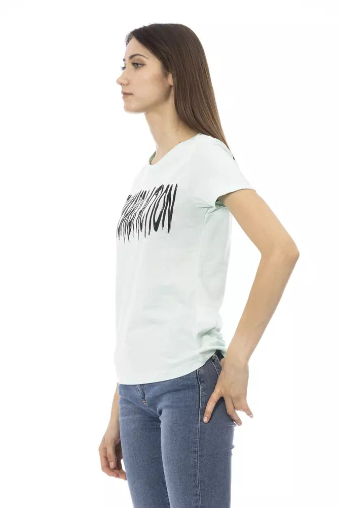 Trussardi Action Hellblaue Baumwoll-Tops und -T-Shirts