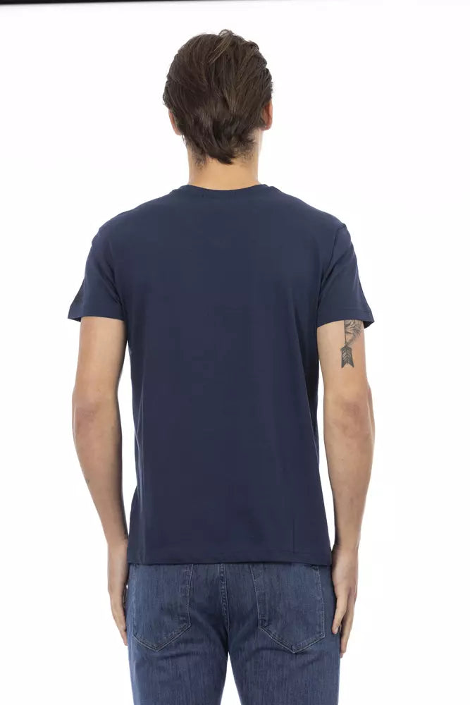 Trussardi Action Blaues Baumwoll-T-Shirt