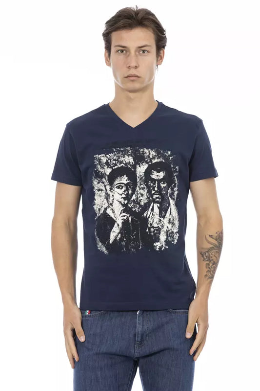 Trussardi T-shirt en coton bleu Action