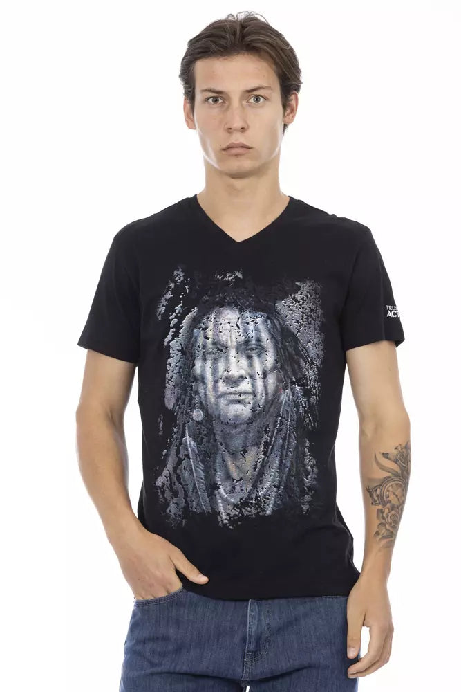 Trussardi T-shirt en coton noir Action