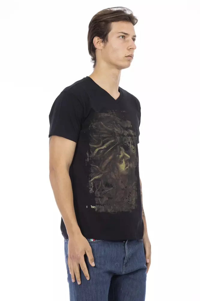 Trussardi T-shirt en coton noir Action