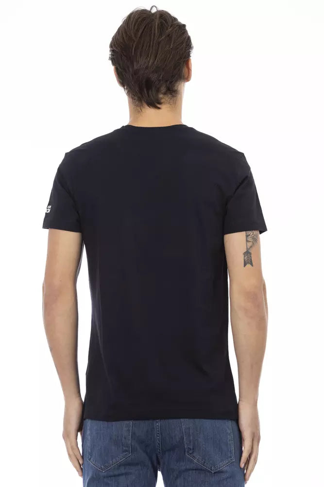 Trussardi Action T-Shirt aus schwarzer Baumwolle