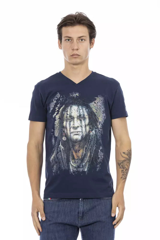 Trussardi T-shirt en coton bleu Action