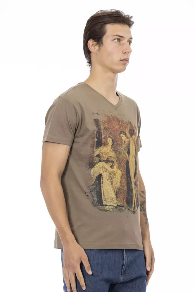 Trussardi T-shirt en coton marron Action