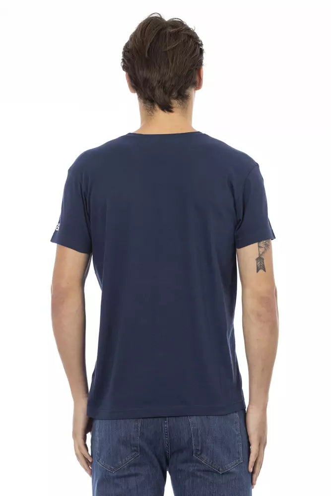 Trussardi Action Blaues Baumwoll-T-Shirt