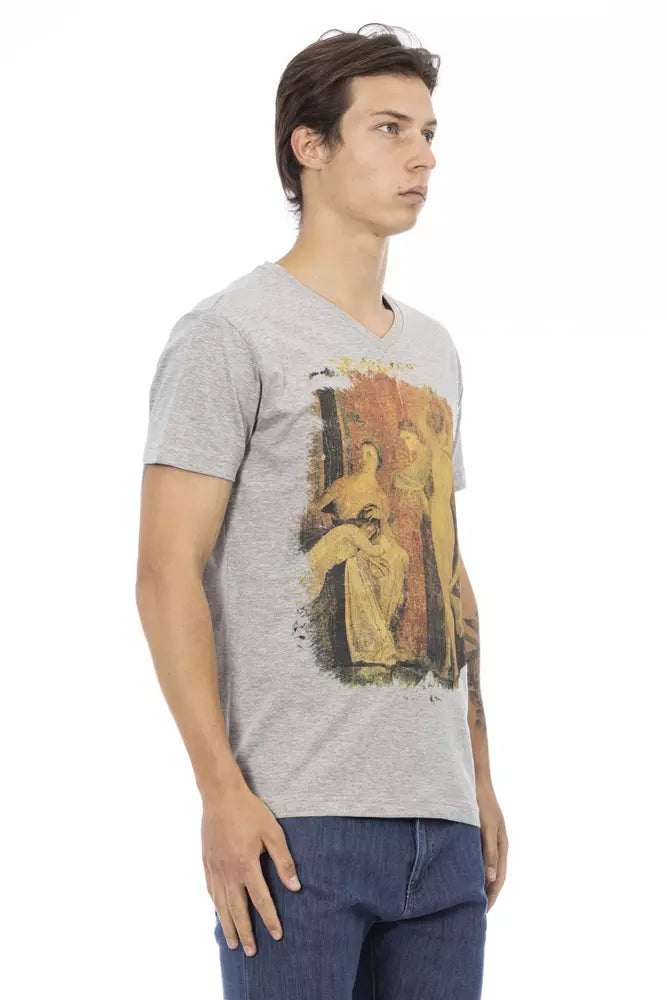 Trussardi T-shirt en coton gris Action