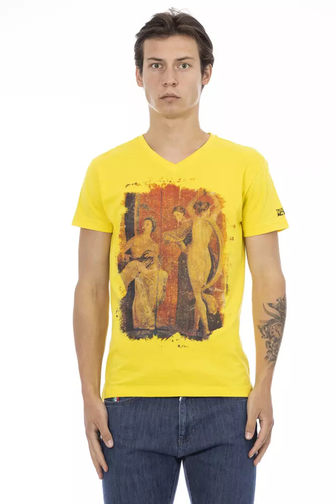 Trussardi T-shirt en coton jaune Action