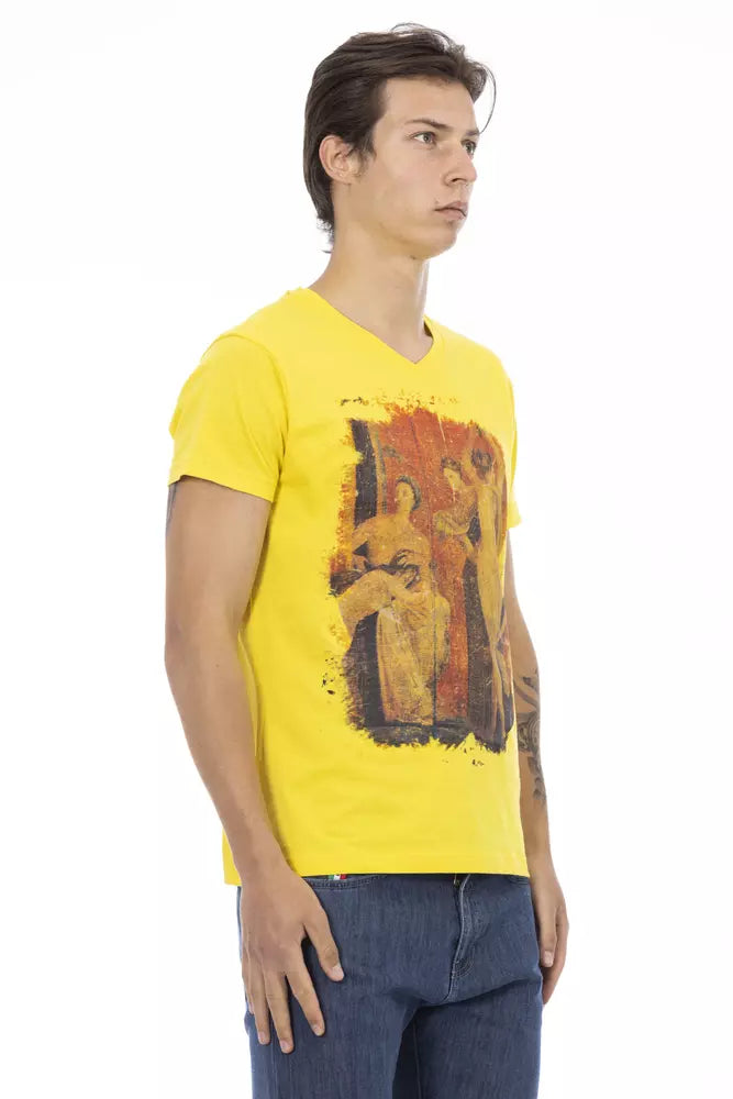 Trussardi T-shirt en coton jaune Action