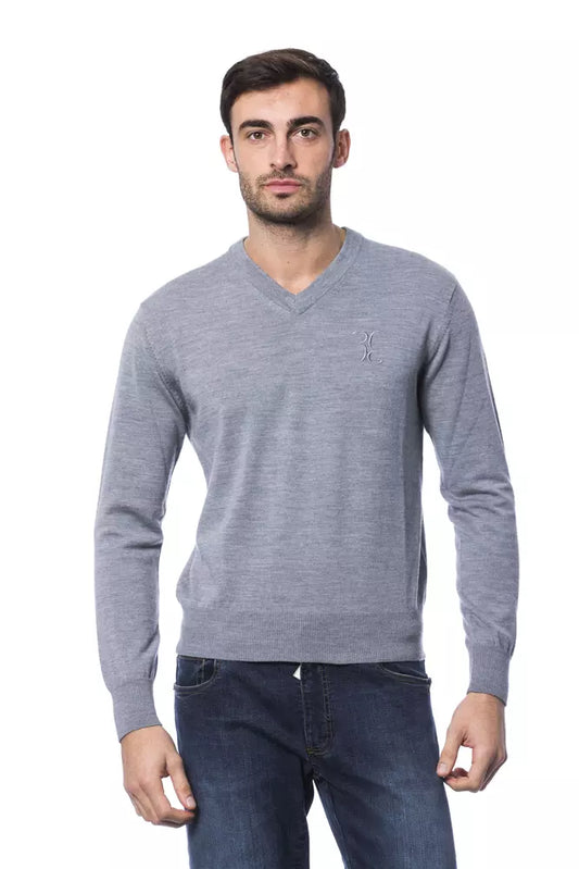 Pull en laine mérinos gris Billionaire Italian Couture