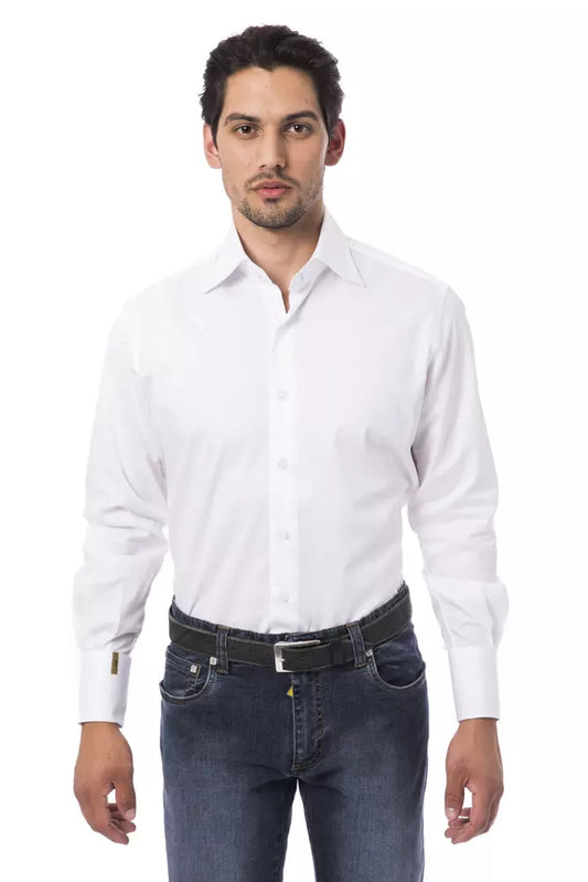 Billionaire Italian Couture White Cotton Men Shirt