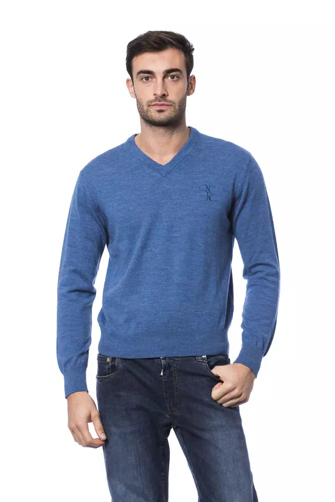 Blauer Merinowollpullover von Billionaire Italian Couture