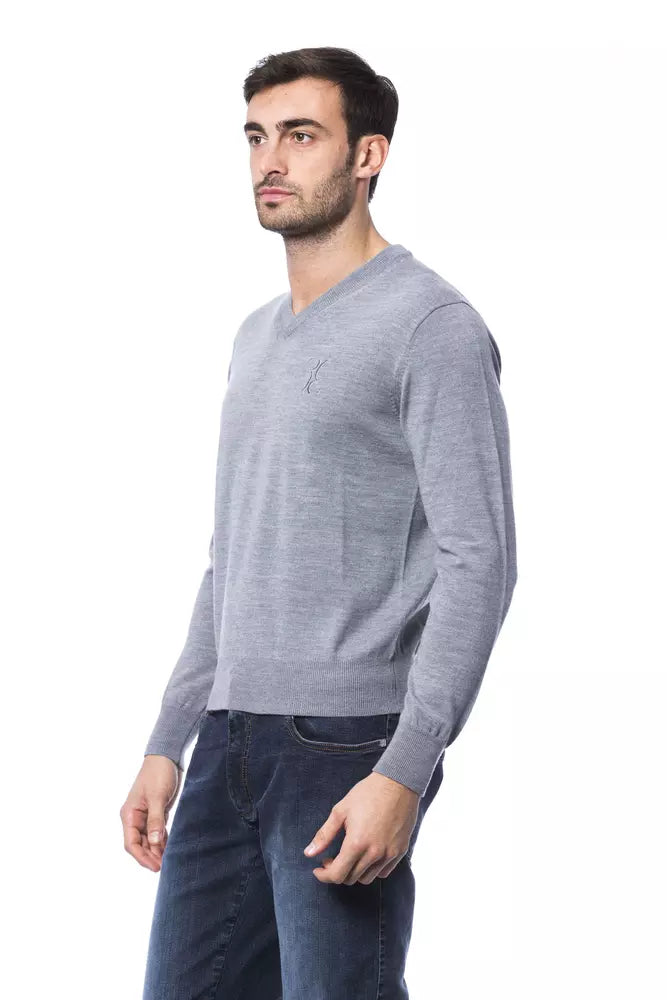 Pull en laine mérinos gris Billionaire Italian Couture