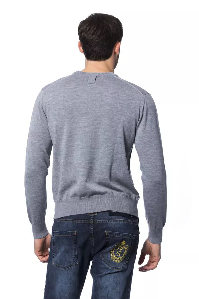 Grauer Pullover aus Merinowolle von Billionaire Italian Couture