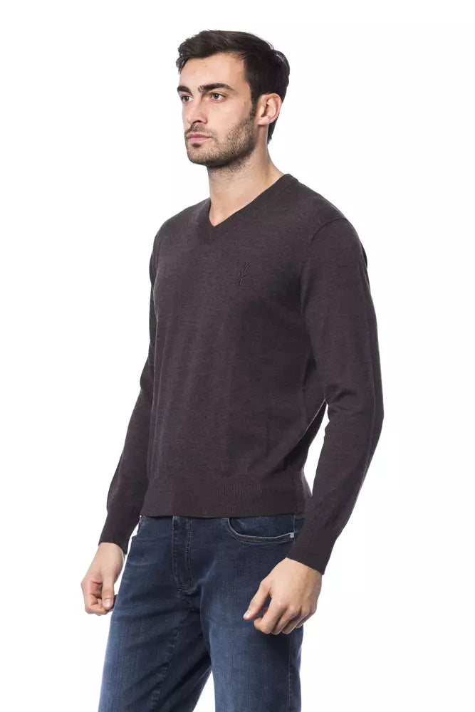 Pull en laine mérinos marron Billionaire Italian Couture