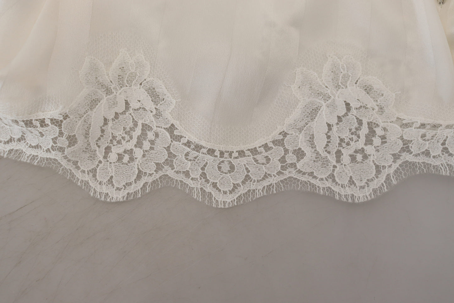 Dolce &amp; Gabbana Sous-vêtements de lingerie en dentelle florale en soie blanche