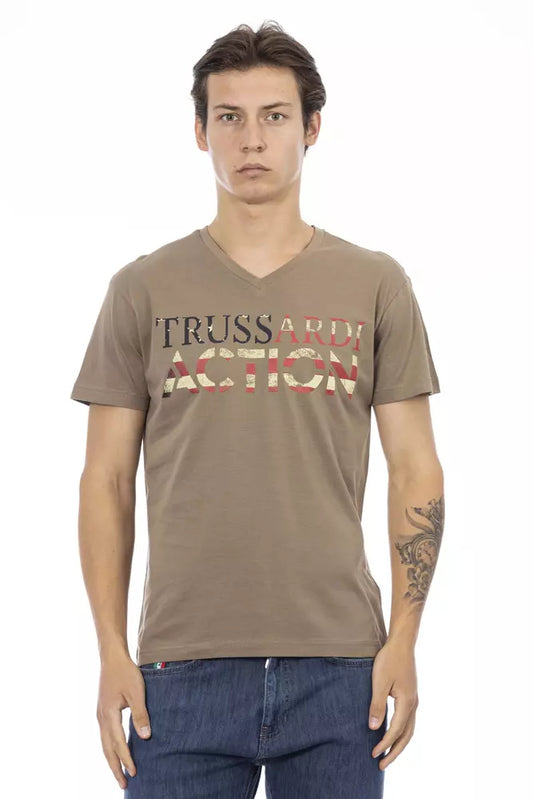 Trussardi Action Braunes Baumwoll-T-Shirt