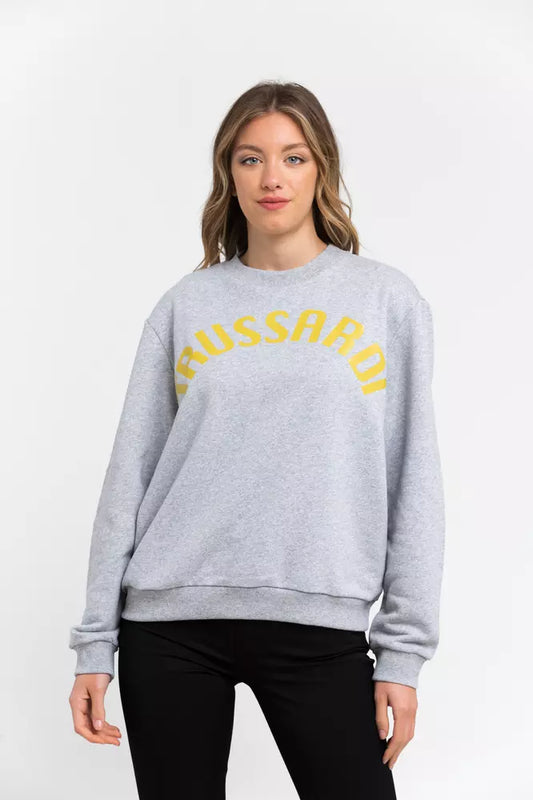 Grauer Baumwollpullover von Trussardi