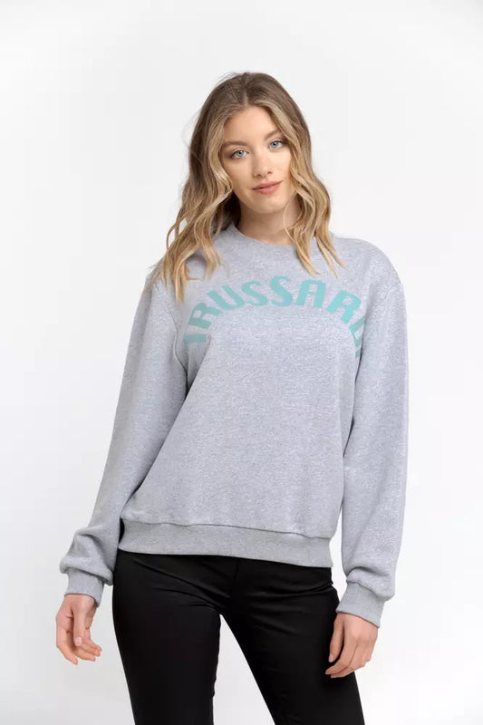 Grauer Baumwollpullover von Trussardi