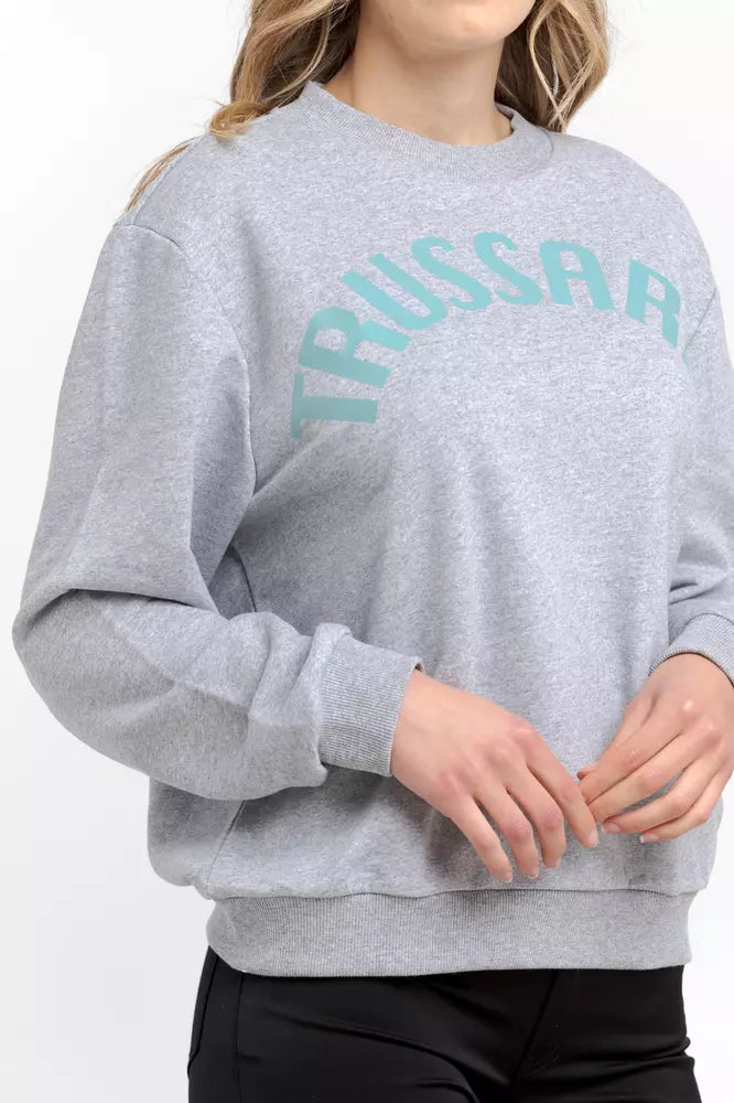 Trussardi Pull en coton gris