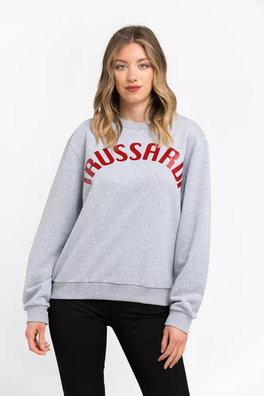 Grauer Baumwollpullover von Trussardi