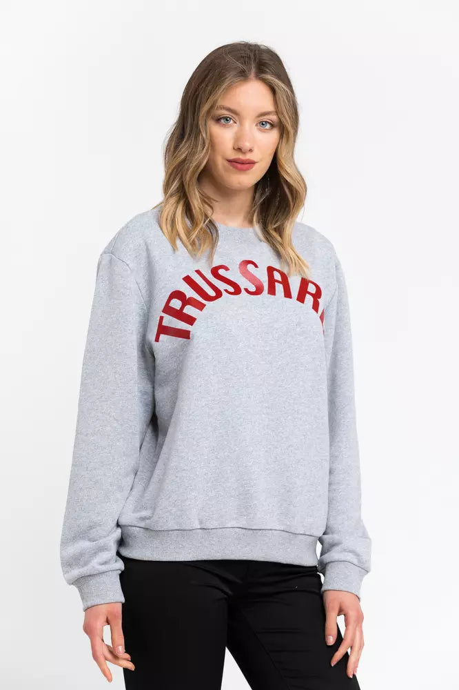 Trussardi Pull en coton gris