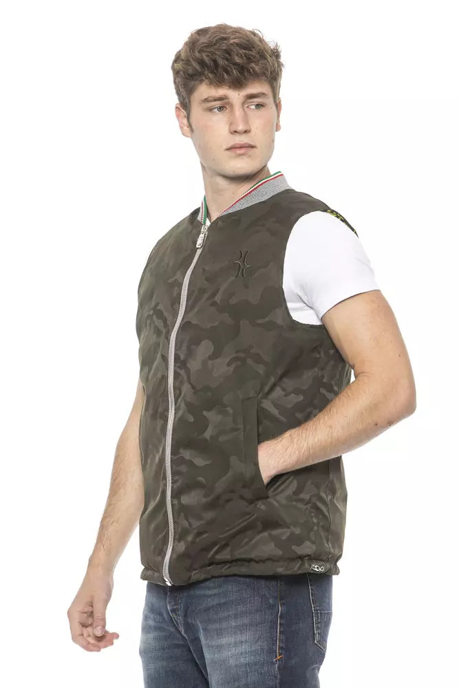 Gilet en polyester de l'armée de couture italienne milliardaire