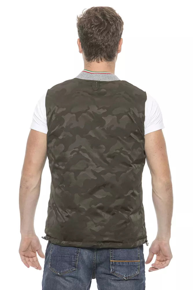 Gilet en polyester de l'armée de couture italienne milliardaire