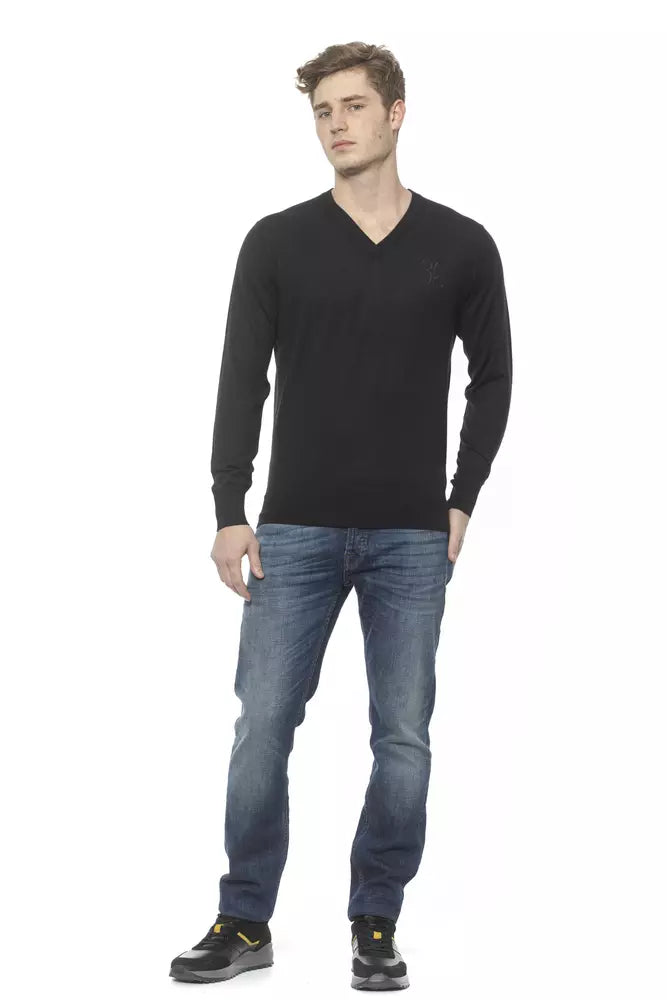 Billionaire Italian Couture Black Cashmere Men Sweater