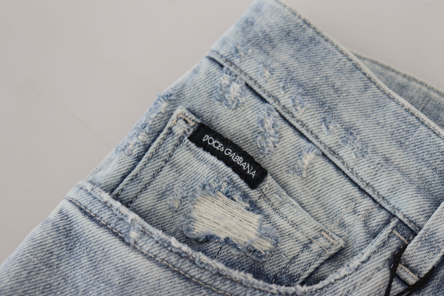 Dolce &amp; Gabbana Jean slim en coton bleu clair