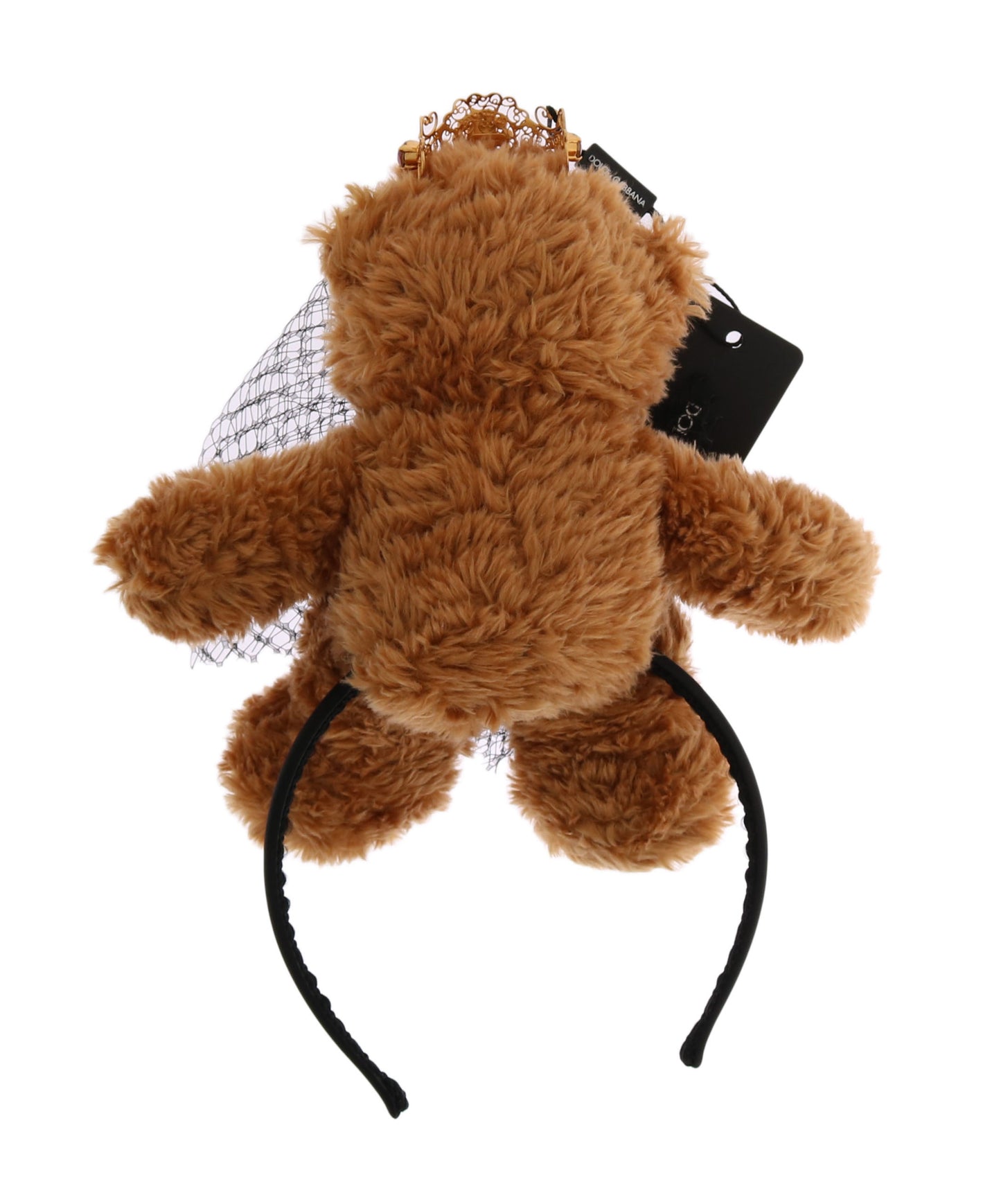 Dolce &amp; Gabbana Teddy Bear Diadème avec couronne de cristal doré et bandeau pour cheveux