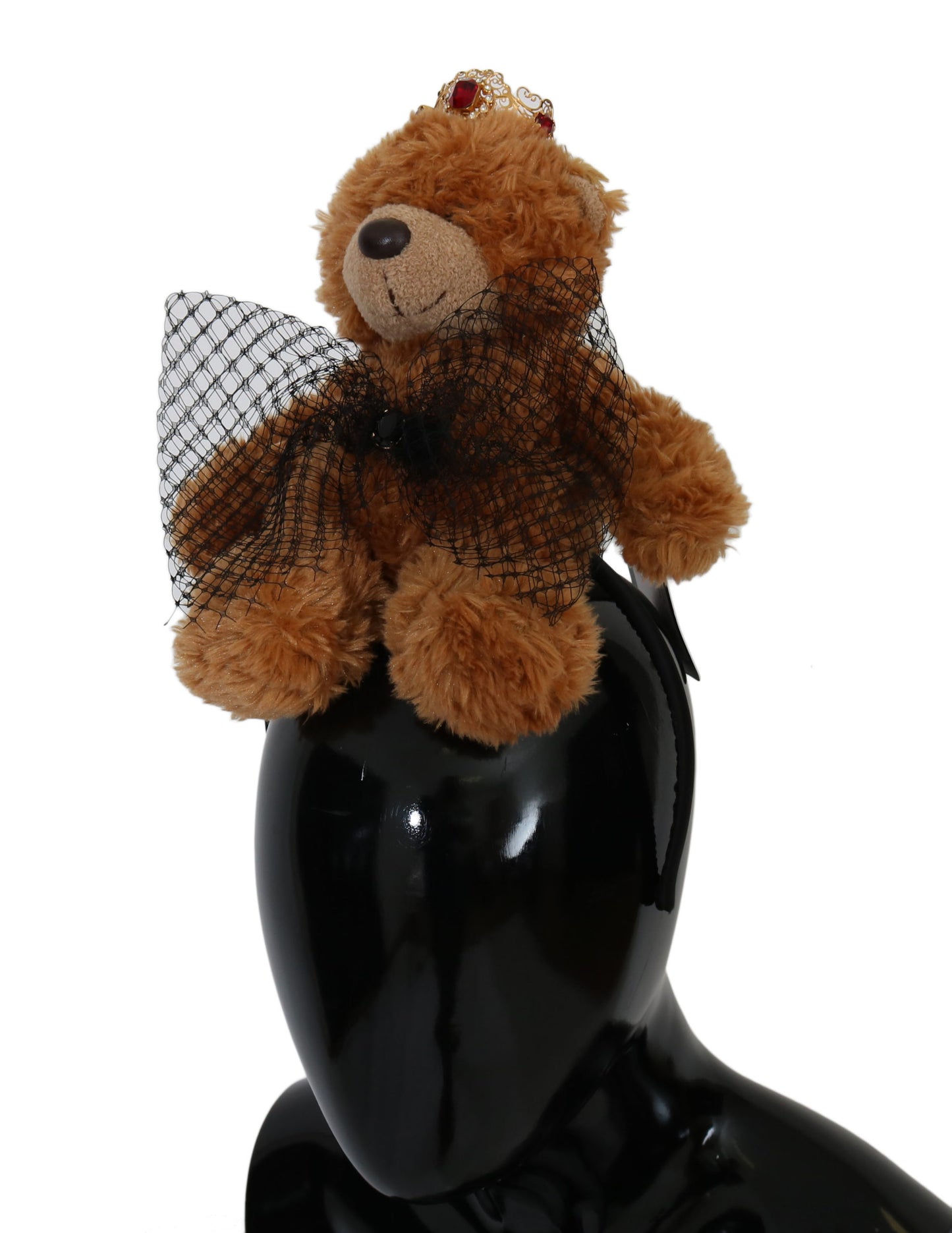 Dolce &amp; Gabbana Teddy Bear Diadème avec couronne de cristal doré et bandeau pour cheveux