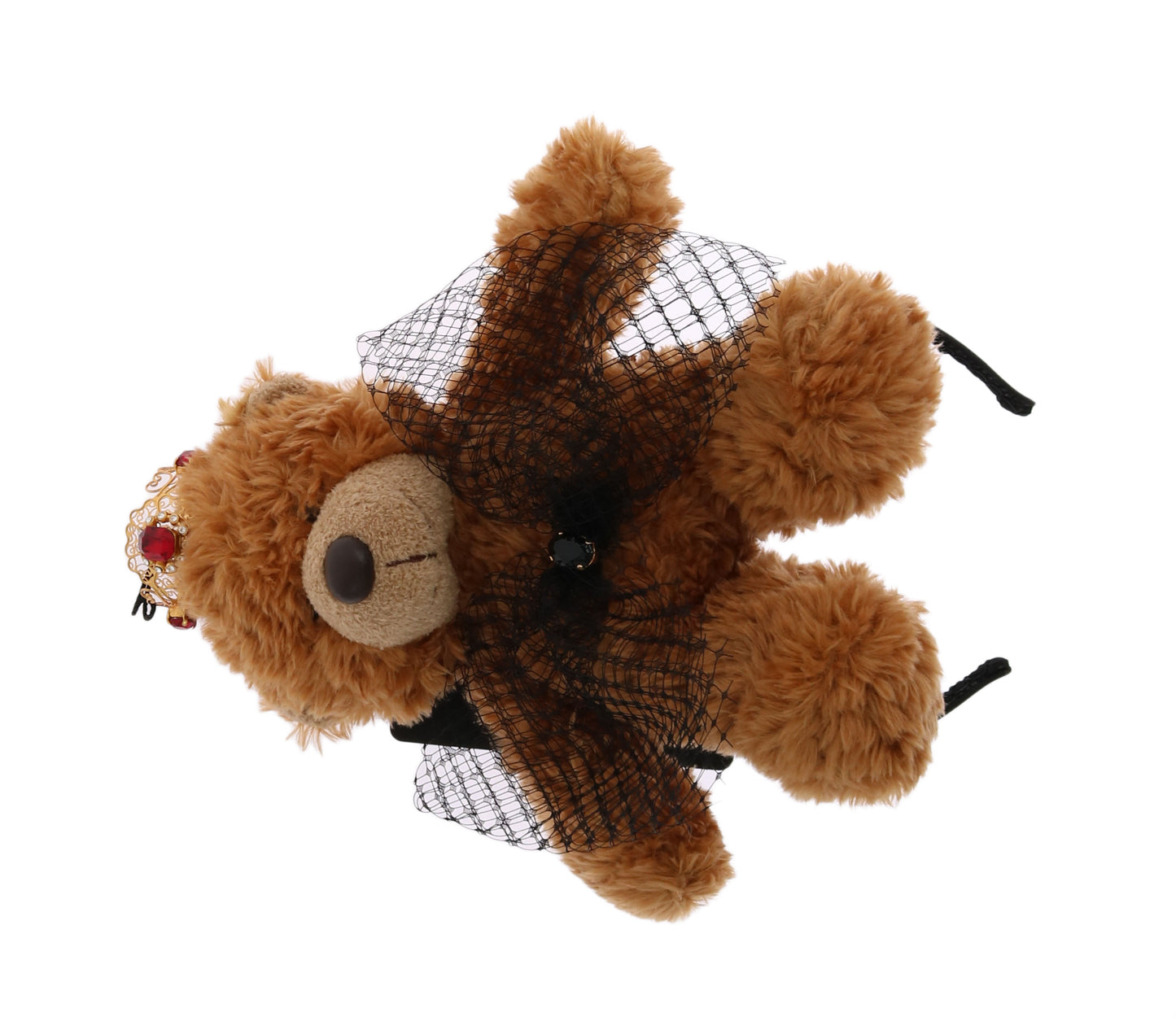 Dolce &amp; Gabbana Teddy Bear Diadème avec couronne de cristal doré et bandeau pour cheveux